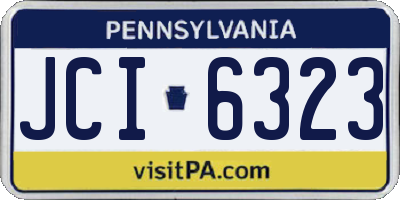 PA license plate JCI6323