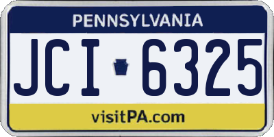 PA license plate JCI6325