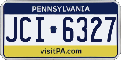 PA license plate JCI6327