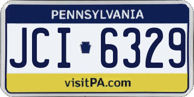 PA license plate JCI6329