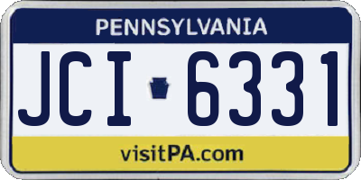 PA license plate JCI6331