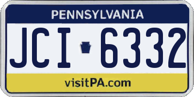 PA license plate JCI6332