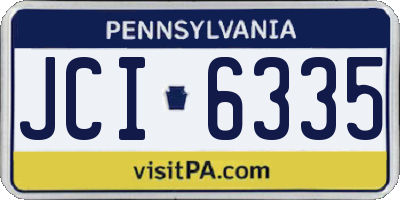 PA license plate JCI6335