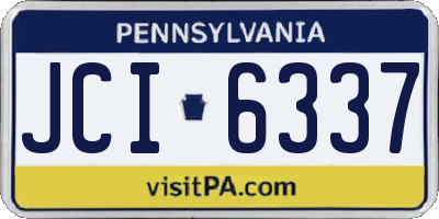 PA license plate JCI6337