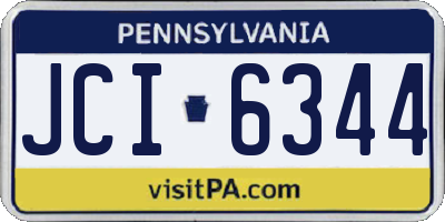 PA license plate JCI6344