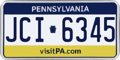 PA license plate JCI6345