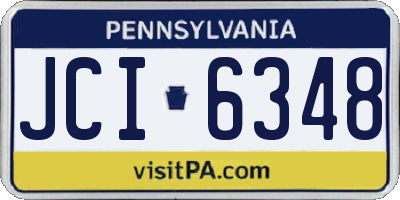 PA license plate JCI6348