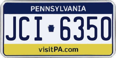 PA license plate JCI6350