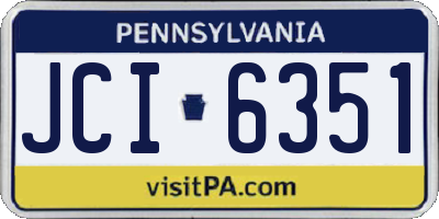 PA license plate JCI6351