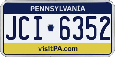 PA license plate JCI6352