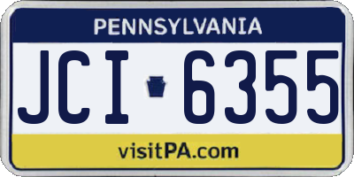 PA license plate JCI6355