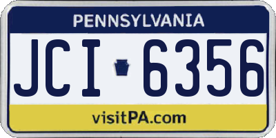 PA license plate JCI6356