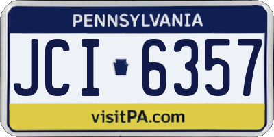PA license plate JCI6357