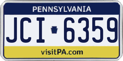 PA license plate JCI6359
