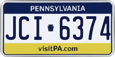 PA license plate JCI6374