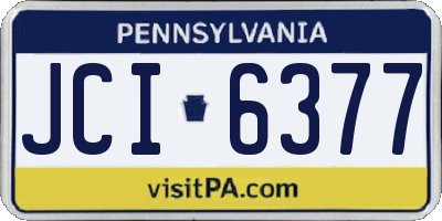 PA license plate JCI6377