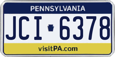 PA license plate JCI6378