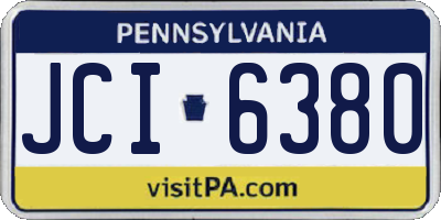 PA license plate JCI6380