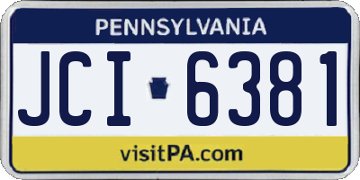 PA license plate JCI6381