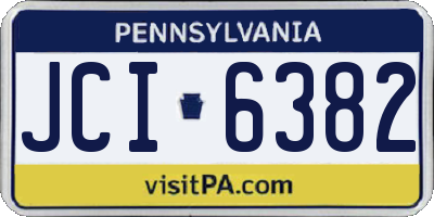 PA license plate JCI6382