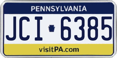PA license plate JCI6385