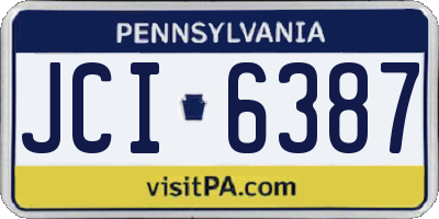 PA license plate JCI6387