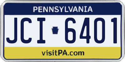 PA license plate JCI6401