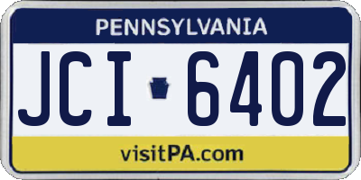 PA license plate JCI6402