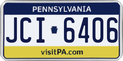 PA license plate JCI6406