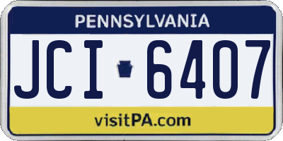 PA license plate JCI6407