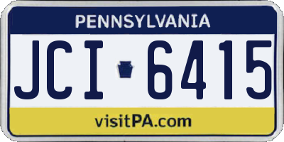 PA license plate JCI6415