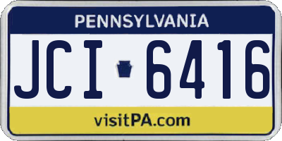PA license plate JCI6416