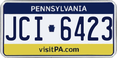 PA license plate JCI6423