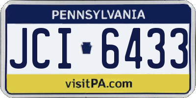 PA license plate JCI6433