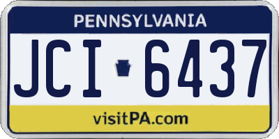 PA license plate JCI6437