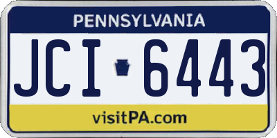 PA license plate JCI6443