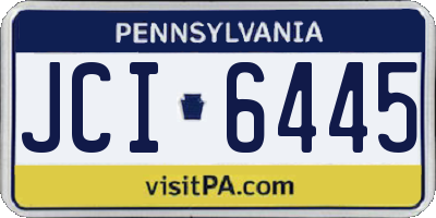 PA license plate JCI6445