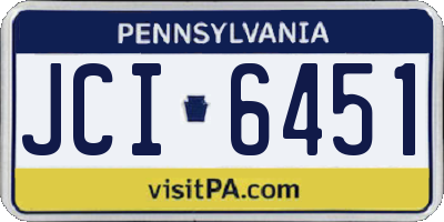 PA license plate JCI6451