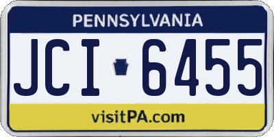PA license plate JCI6455
