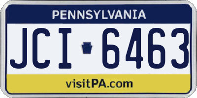 PA license plate JCI6463