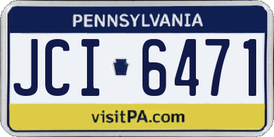 PA license plate JCI6471