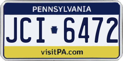 PA license plate JCI6472