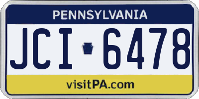 PA license plate JCI6478