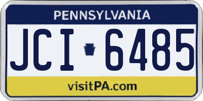 PA license plate JCI6485