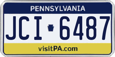PA license plate JCI6487