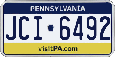 PA license plate JCI6492