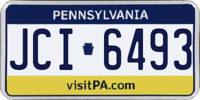 PA license plate JCI6493