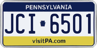 PA license plate JCI6501