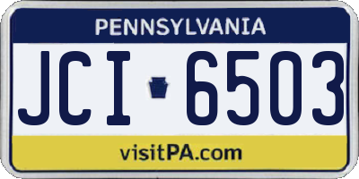 PA license plate JCI6503
