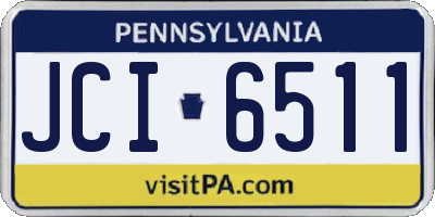 PA license plate JCI6511